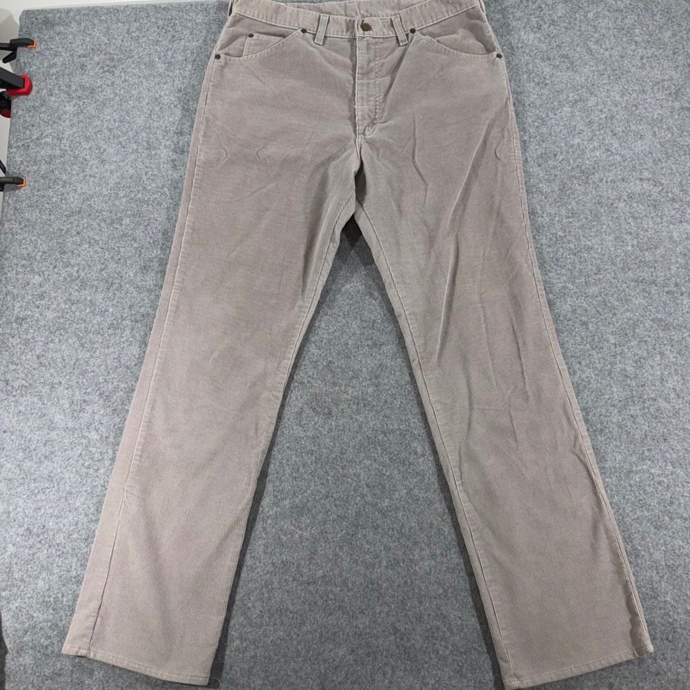 Vintage Lee Corduroy Pants Mens 36x32 Grey Purple Straight Leg Made in USA